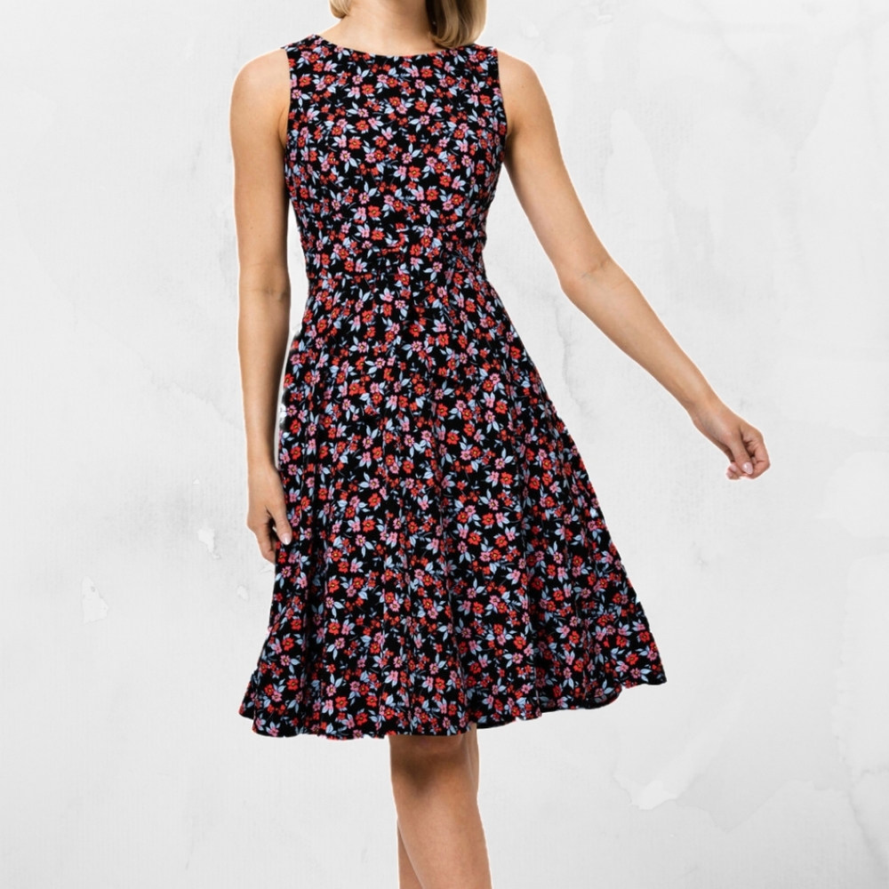 Review My Darling Multicolour Ditsy Floral Bow Detail Dress Size 14 - Picture 1 of 9